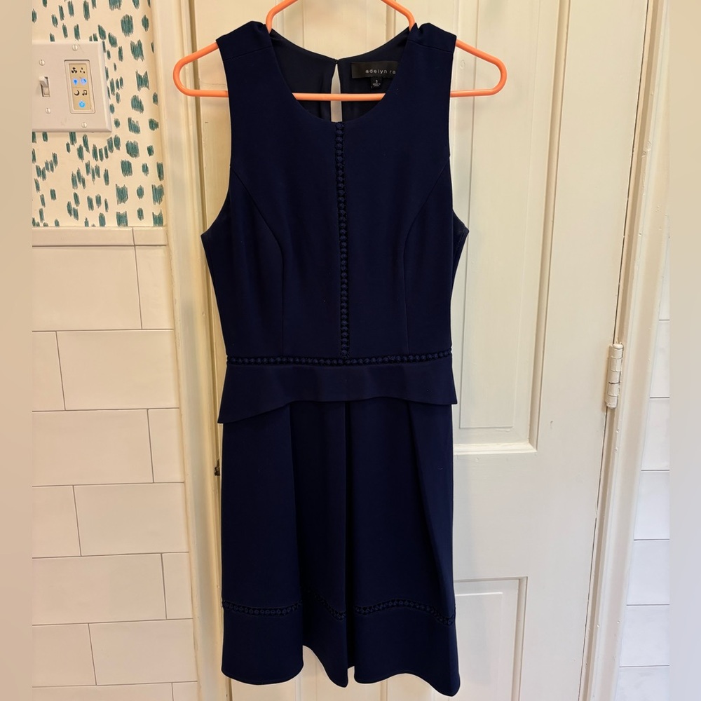 Adelyn Rae Blue Sheath Mini Dress Scoop Neck Sleeveless